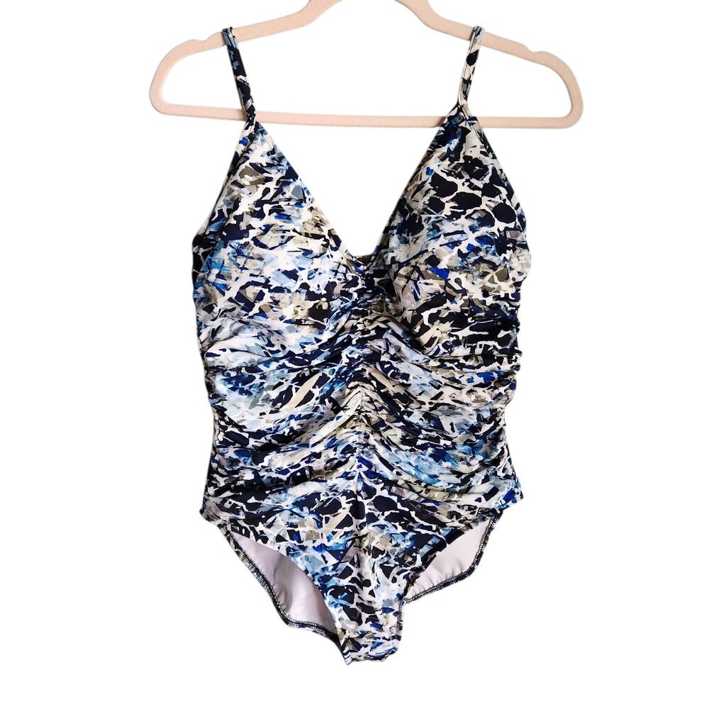 MagicSuit Swimsuit 14 Blue Multi Women's One Piece Bathing Suit Miraclesuit